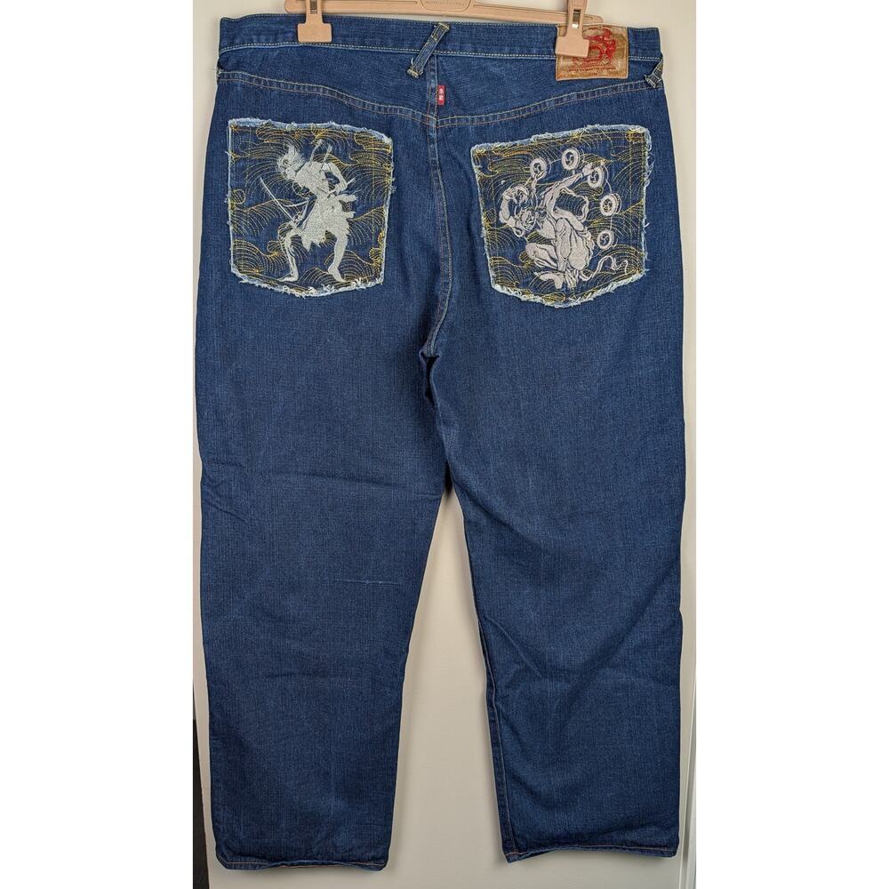 VTG RMC Red Monkey Club Martin Ksohoh Y2K Embroidered Jeans 42